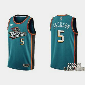 NBA Pistons 5 Jackson Blue 2022 New Nike Men Jersey
