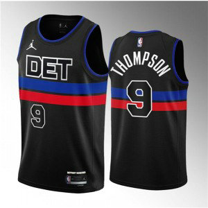NBA Pistons 9 Ausar Thompson Black 2023 Draft Statement Edition Jordan Men Jersey