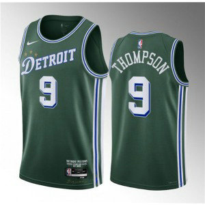 NBA Pistons 9 Ausar Thompson Green 2023 Draft City Edition Nike Men Jersey