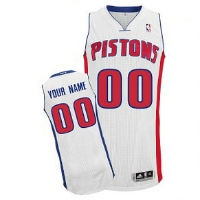 NBA Pistons White Customized Men Jersey