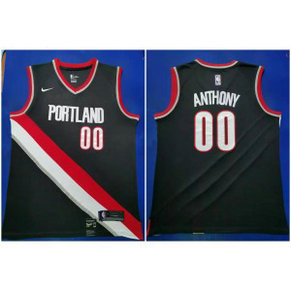 NBA Portland Trail Blazers 00 Black Carmelo Anthony Nike Men Jersey