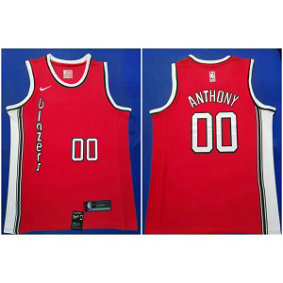NBA Portland Trail Blazers 00 Red Carmelo Anthony Nike Men Jersey