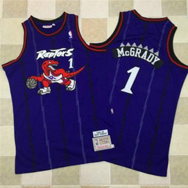NBA Raptors 1 Tracy McGrady Purple 1998-99 Hardwood Classics Men Jersey 1