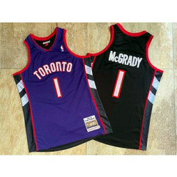 NBA Raptors 1 Tracy McGrady Purple Black 1999-00 Hardwood Classics Men Jersey