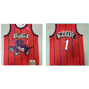 NBA Raptors 1 Tracy McGrady Red Throwback Men Jersey