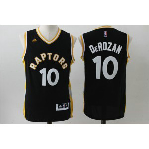 NBA Raptors 10 DeMar DeRozan Black Gold Men Jersey