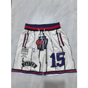 NBA Raptors 15 Carter White Shorts