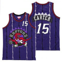 NBA Raptors 15 Vince Carter Purple Big Logo Retro Men Jersey
