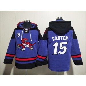 NBA Raptors 15 Vince Carter Purple Lace-Up Pullover Hoodie