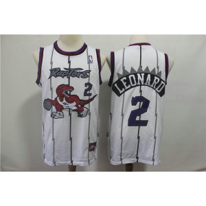 NBA Raptors 2 Kawhi Leonard White Hardwood Classics Men Jersey
