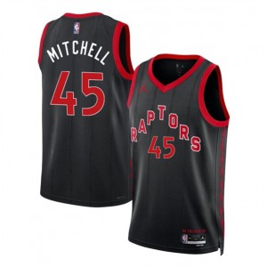 NBA Raptors 45 Davion Mitchell Black Statement Edition Nike Men Jersey
