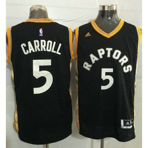 NBA Raptors 5 DeMarre Carroll Black Gold Men Jersey