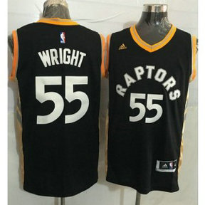 NBA Raptors 55 Delon Wright Black Gold Men Jersey