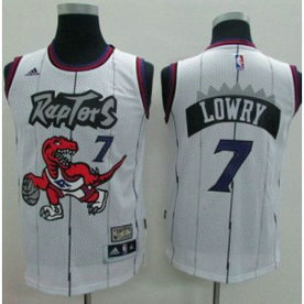 NBA Raptors 7 Kyle Lowry White Throwback Youth Jersey