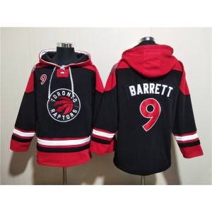 NBA Raptors 9 RJ Barrett Black Red Lace-Up Pullover Hoodie