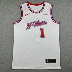 NBA Rockets 1 Thompson White New City Nike Men Jersey