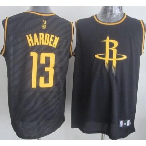 NBA Rockets 13 James Harden Black Precious Metals Men Jersey
