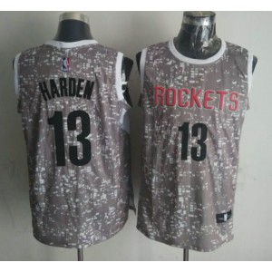 NBA Rockets 13 James Harden Gray City Luminous Men Jersey