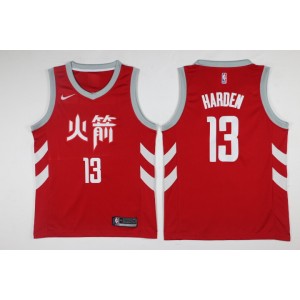 NBA Rockets 13 James Harden Red Nike City Edition Swingman Men Jersey