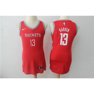 NBA Rockets 13 James Harden Red Nike Swingman Iron Women Jersey