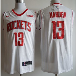 NBA Rockets 13 James Harden White Nike Swingman Men Jersey