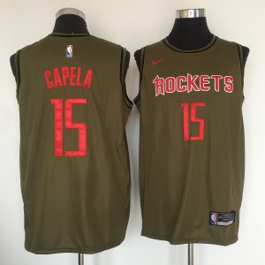 NBA Rockets 15 Clint Cepela Olive Nike Swingman Men Jersey