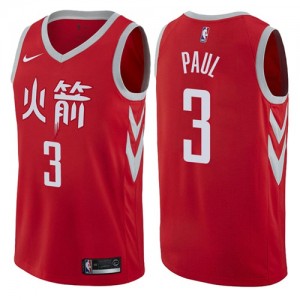 NBA Rockets 3 Chris Paul Red Nike City Edition Swingman Men Jersey