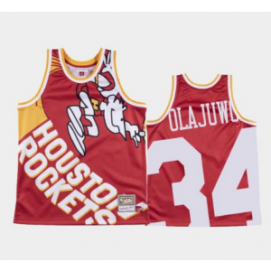 NBA Rockets 34 Hakeem Olajuwon Mitchell&Ness Big Face Men Jersey