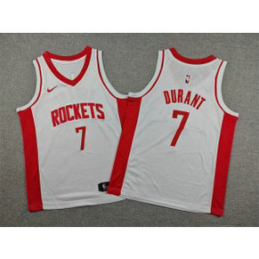 NBA Rockets 7 Kevin Durant White Nike Youth Jersey