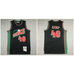 NBA Seattle Supersonics 40 Shawn Kemp Black Men Jersey