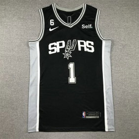 NBA Spurs 1 Victor Wembanyama Black Nike Men Jersey