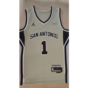 NBA Spurs 1 Victor Wembanyama Grey 2025 City Jordan Men Jersey