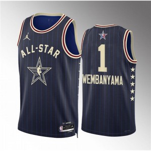 NBA Spurs 1 Victor Wembanyama Navy 2024 All Star Jordan Men Jersey