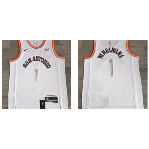 NBA Spurs 1 Victor Wembanyama White 2023-24 City Nike Men Jersey