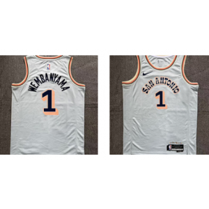 NBA Spurs 1 Victor Wembanyama White 2024 City Nike Men Jersey