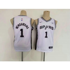 NBA Spurs 1 Victor Wembanyama White Nike Youth Jersey