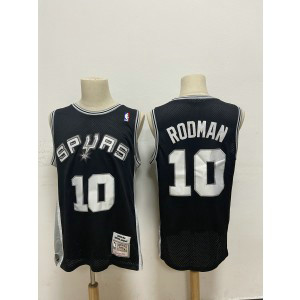 NBA Spurs 10 Dennis Rodman Black 1993-94 Hardwood Classics Men Jersey