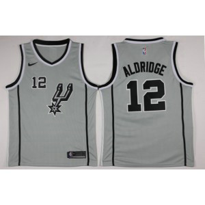 NBA Spurs 12 LaMarcus Aldridge Nike Gray Men Jersey