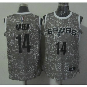 NBA Spurs 14 Danny Green Gray City Luminous Men Jersey