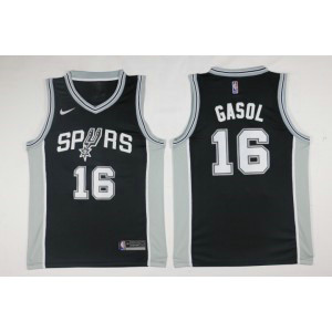 NBA Spurs 16 Pau Gasol Nike Black Men Jersey