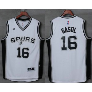 NBA Spurs 16 Pau Gasol White Men Jersey