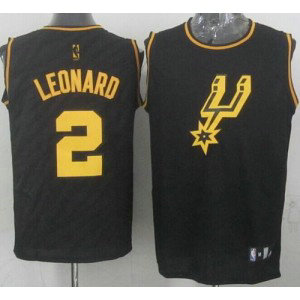 NBA Spurs 2 Kawhi Leonard Black Precious Metals Men Jersey