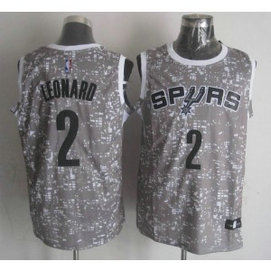 NBA Spurs 2 Kawhi Leonard Gray City Luminous Men Jersey