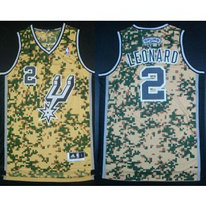 NBA Spurs 2 Kawhi Leonard Men Camo Men Jersey