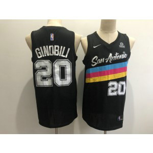 NBA Spurs 20 Manu Ginobili Black 2020 Nike Men Jersey