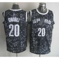NBA Spurs 20 Manu Ginobili Black City Luminous Men Jersey