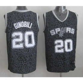 NBA Spurs 20 Manu Ginobili Black Crazy Light Men Jersey