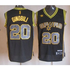 NBA Spurs 20 Manu Ginobili Black Electricity Men Jersey