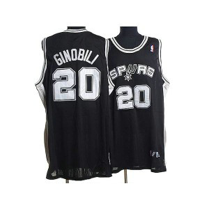 NBA Spurs 20 Manu Ginobili Black Men Jersey