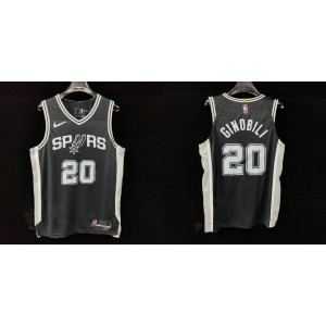 NBA Spurs 20 Manu Ginobili Black New AU Style Men Jersey